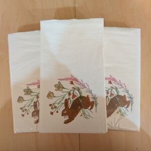 Floral Bunny Print Single Use Napkins Set Of 44